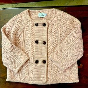 Steven Alan 100% cashmere light pink cable knitted jacket size M